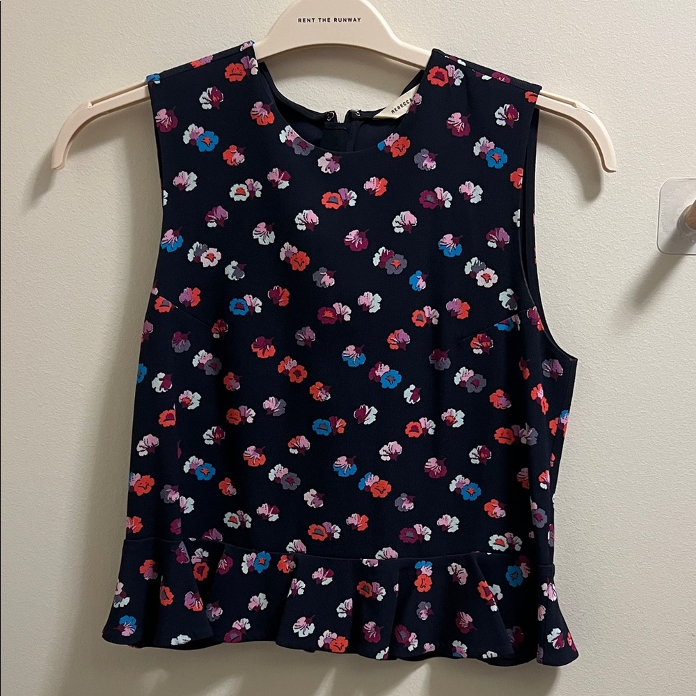 Rebecca Taylor Navy Floral Blouse